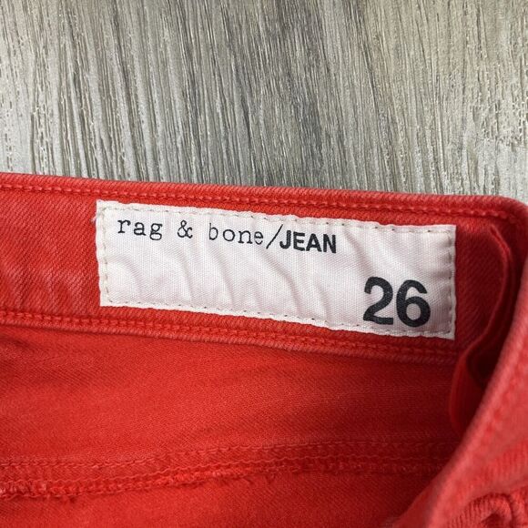 Rag & Bone Jeans Womens 26 Red Skinny Stretch Ankle Zip PFD Style W15270337 - Picture 3 of 11